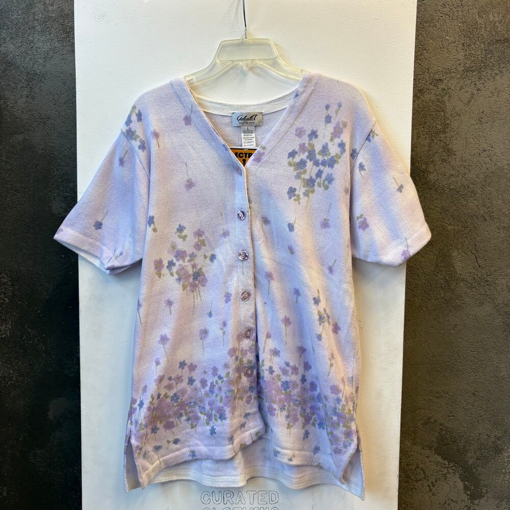 Gabriella T Vintage Purple Floral Cardigan